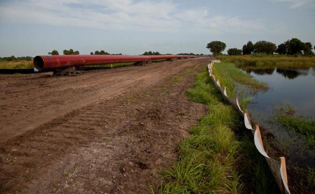 Natural Gas Pipeline near wetlands